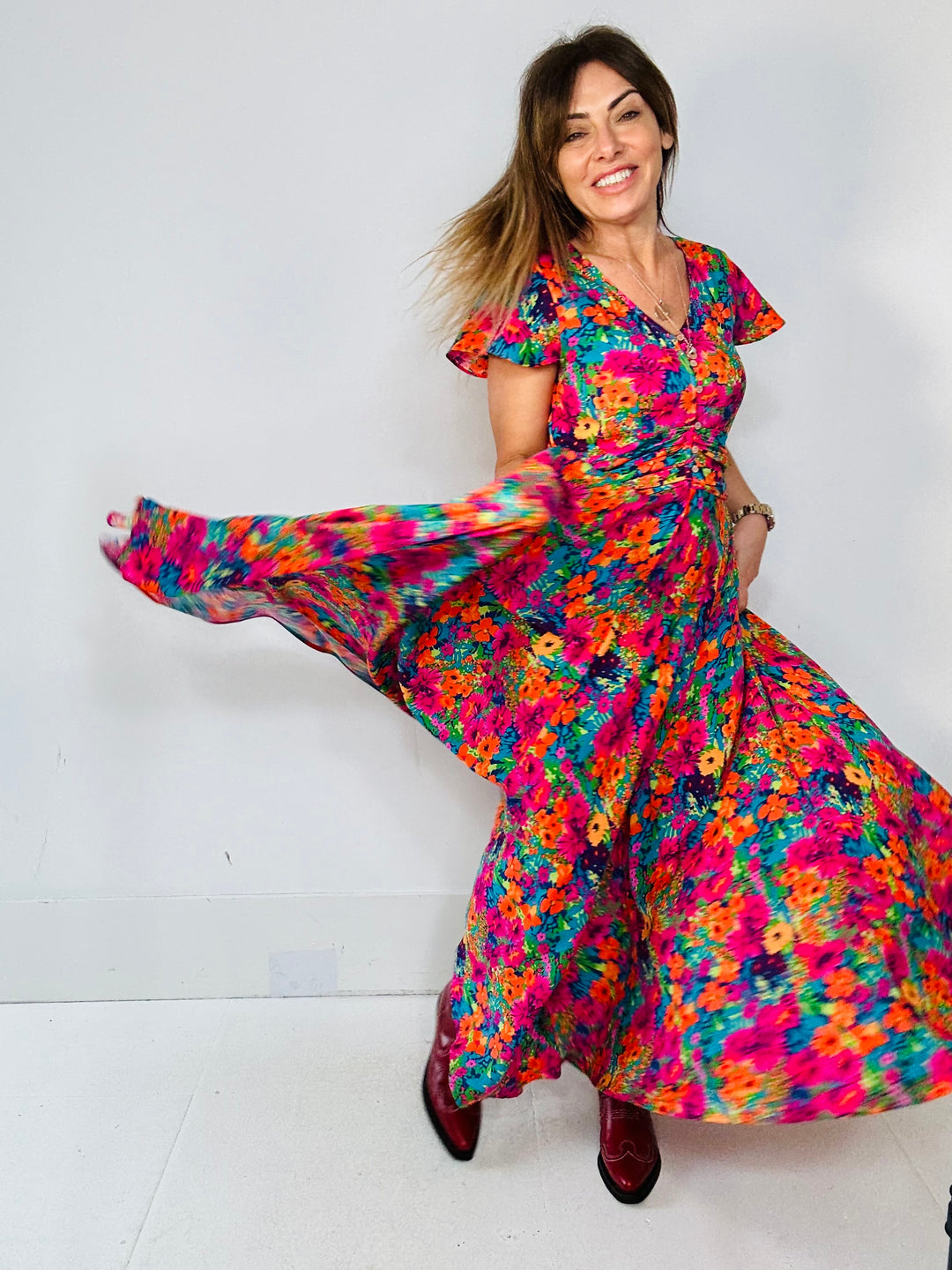 anais maxi dress red Multi – SJB Official Color:CHALK Size AU 8 / Pre Fall 2026 Naked Wardrobe Print Long